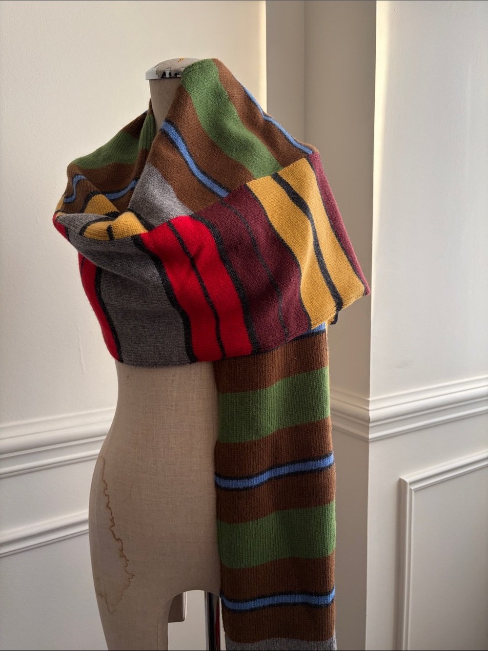 Max Mara Colorblock Striped Knit Scarf